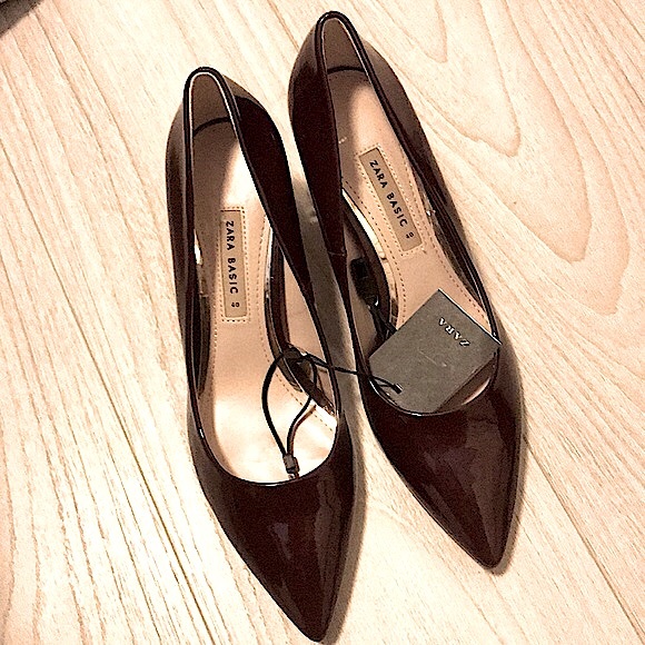 New Zara Pointed Patent Block Heels size 9⭐️⭐️⭐️⭐️ - Picture 3 of 5